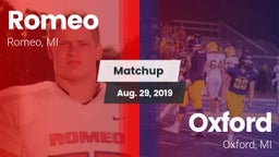 Matchup: Romeo  vs. Oxford  2019