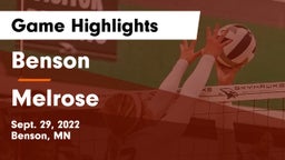 Benson  vs Melrose  Game Highlights - Sept. 29, 2022