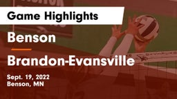 Benson  vs Brandon-Evansville  Game Highlights - Sept. 19, 2022