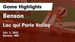 Benson  vs Lac qui Parle Valley  Game Highlights - Oct. 2, 2023
