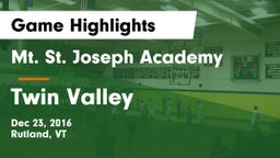 Mt. St. Joseph Academy  vs Twin Valley Game Highlights - Dec 23, 2016
