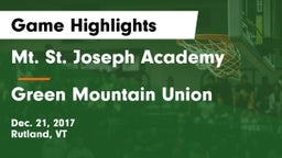 Mt. St. Joseph Academy  vs Green Mountain Union  Game Highlights - Dec. 21, 2017