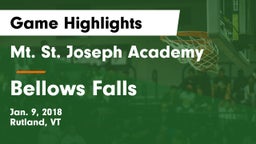 Mt. St. Joseph Academy  vs Bellows Falls Game Highlights - Jan. 9, 2018