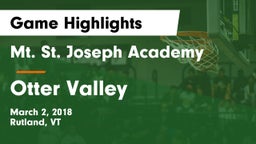 Mt. St. Joseph Academy  vs Otter Valley  Game Highlights - March 2, 2018