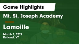 Mt. St. Joseph Academy  vs Lamoille Game Highlights - March 1, 2022