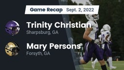 Recap: Trinity Christian  vs. Mary Persons  2022