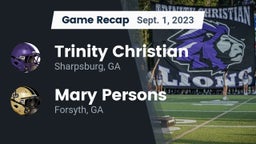 Recap: Trinity Christian  vs. Mary Persons  2023