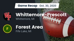 Recap: Whittemore-Prescott  vs. Forest Area  2020