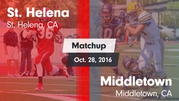 Matchup: St. Helena High vs. Middletown  2016