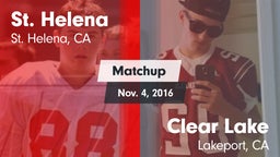 Matchup: St. Helena High vs. Clear Lake  2016