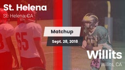 Matchup: St. Helena High vs. Willits  2018