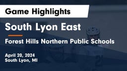 South Lyon East  vs Forest Hills Northern Public Schools Game Highlights - April 20, 2024