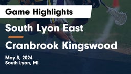 South Lyon East  vs Cranbrook Kingswood  Game Highlights - May 8, 2024