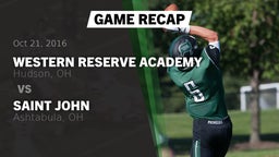 Recap: Western Reserve Academy vs. Saint John  2016
