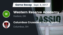 Recap: Western Reserve Academy vs. Columbus Crusaders Youth Sports 2017