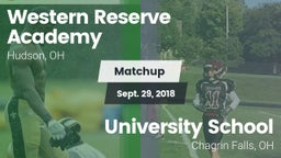 Matchup: Western Reserve vs. University School 2018