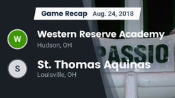 Recap: Western Reserve Academy vs. St. Thomas Aquinas  2018