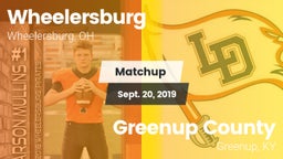 Matchup: Wheelersburg High vs. Greenup County  2019