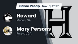 Recap: Howard  vs. Mary Persons  2017