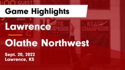 Lawrence  vs Olathe Northwest  Game Highlights - Sept. 20, 2022