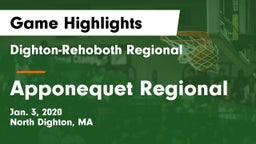 Dighton-Rehoboth Regional  vs Apponequet Regional  Game Highlights - Jan. 3, 2020