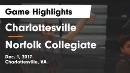 Charlottesville  vs Norfolk Collegiate Game Highlights - Dec. 1, 2017