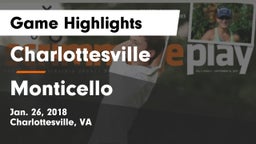 Charlottesville  vs Monticello  Game Highlights - Jan. 26, 2018