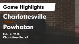 Charlottesville  vs Powhatan  Game Highlights - Feb. 6, 2018