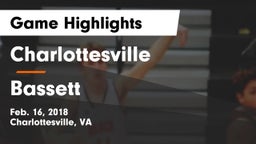 Charlottesville  vs Bassett  Game Highlights - Feb. 16, 2018