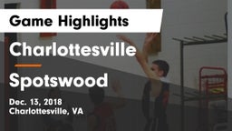 Charlottesville  vs Spotswood  Game Highlights - Dec. 13, 2018