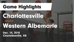 Charlottesville  vs Western Albemarle  Game Highlights - Dec. 14, 2018