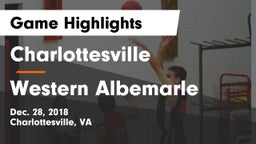 Charlottesville  vs Western Albemarle  Game Highlights - Dec. 28, 2018