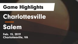 Charlottesville  vs Salem  Game Highlights - Feb. 15, 2019