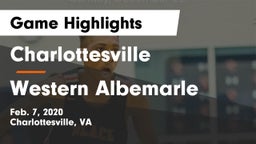 Charlottesville  vs Western Albemarle  Game Highlights - Feb. 7, 2020