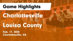 Charlottesville  vs Louisa County  Game Highlights - Feb. 17, 2020