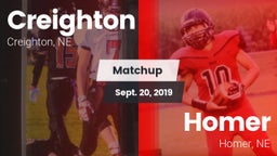 Matchup: Creighton High vs. Homer  2019