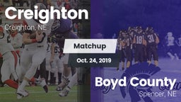 Matchup: Creighton High vs. Boyd County 2019