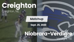 Matchup: Creighton High vs. Niobrara-Verdigre  2020