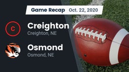 Recap: Creighton  vs. Osmond  2020