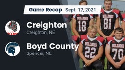 Recap: Creighton  vs. Boyd County 2021