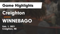 Creighton  vs WINNEBAGO Game Highlights - Feb. 1, 2021