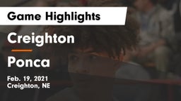 Creighton  vs Ponca Game Highlights - Feb. 19, 2021