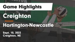 Creighton  vs Hartington-Newcastle  Game Highlights - Sept. 10, 2022