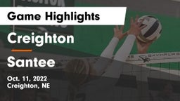 Creighton  vs Santee  Game Highlights - Oct. 11, 2022