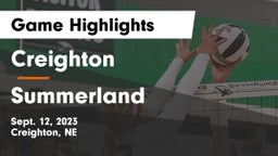 Creighton  vs Summerland  Game Highlights - Sept. 12, 2023