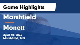 Marshfield  vs Monett  Game Highlights - April 10, 2023