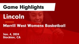 Lincoln  vs Merrill West Womens Basketball Game Highlights - Jan. 4, 2024