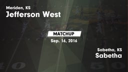 Matchup: Jefferson West vs. Sabetha  2016