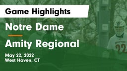 Notre Dame  vs Amity Regional  Game Highlights - May 22, 2022