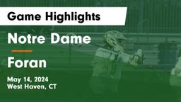Notre Dame  vs Foran  Game Highlights - May 14, 2024